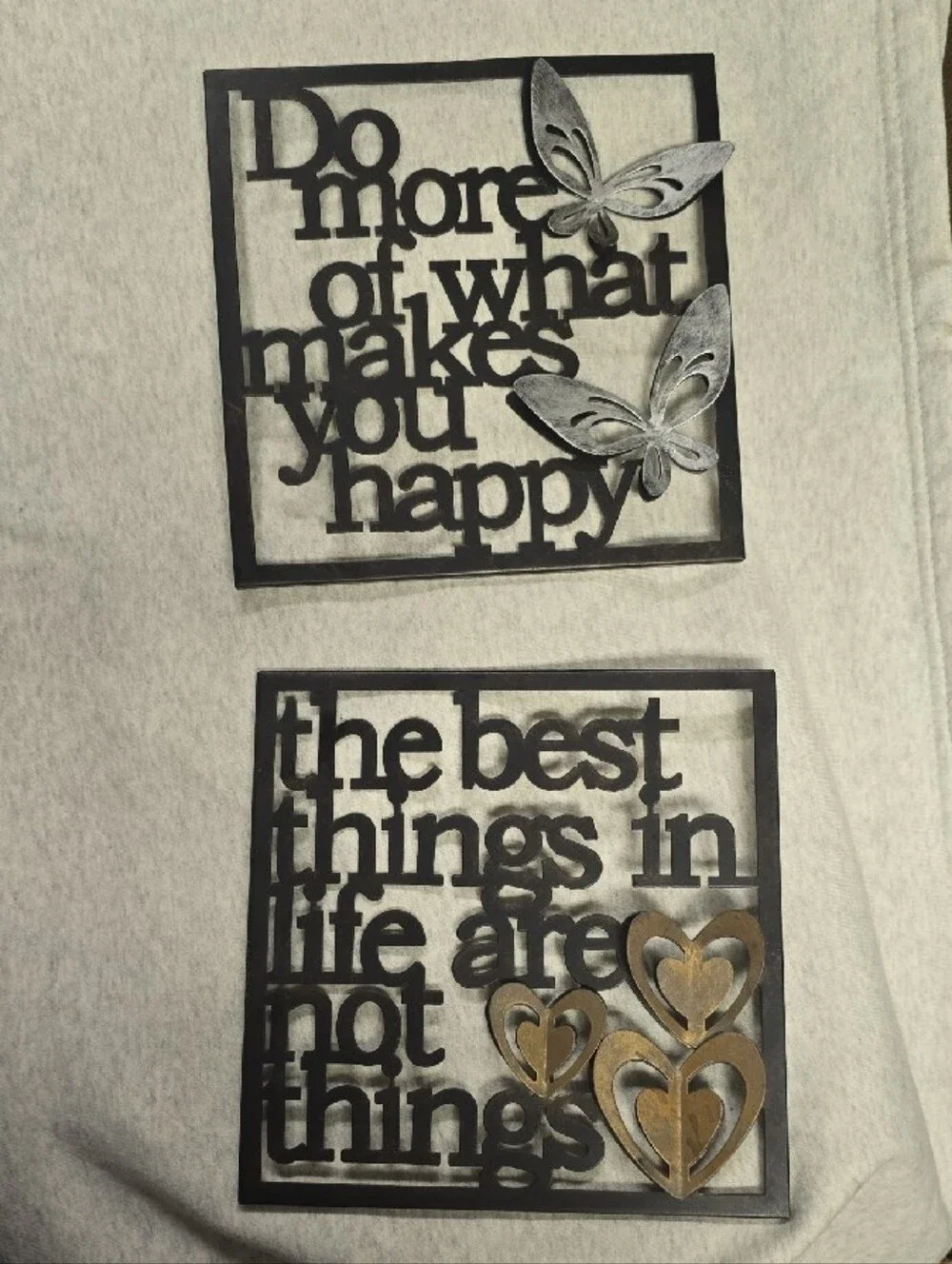 Do More of What Makes You Happy Wall Decor - Black with Silver Butterflies